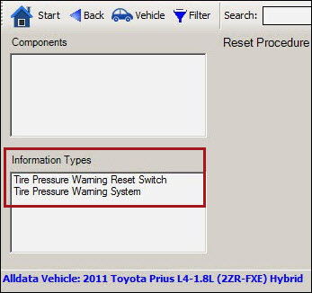 The TPMS information in the information types area.