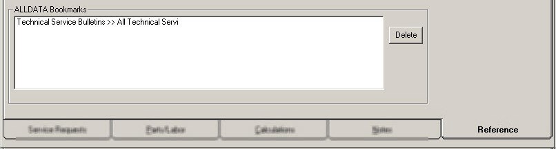 An alldata bookmark on the Reference tab.