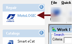 The MotoLOGIC icon in the Repair section of the Quick Launch.