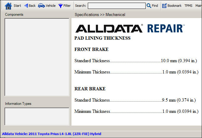 The alldata specifications.