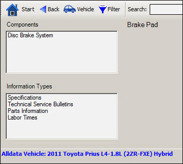 Disk Brake System selected in the Components window.
