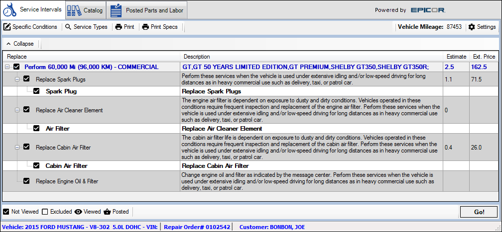 The top level labor line selected and all sub-rows selected.
