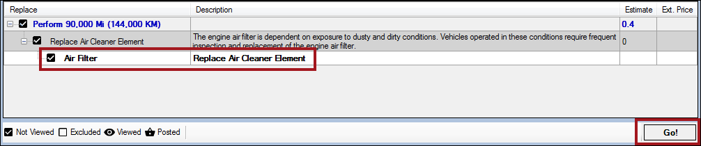 Service details with the catalog part circled.