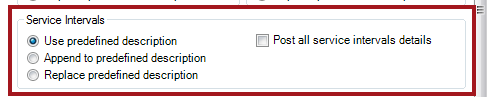 The Service Intervals options circled on the Options tab in Smart eCat Configuration.