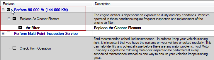 The top level labor line and all its detail lines selected.
