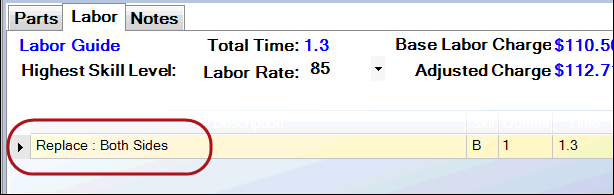 Alldata descriptions on a smart ecat window.