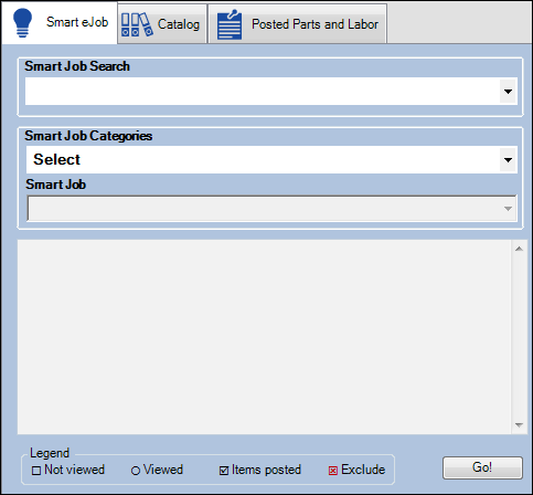 The Smart eJob tab with no job selected.