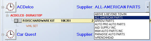 The dropdown list of suppliers in the coverage expanded in the search results.