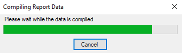 The compiling report data progress bar. 