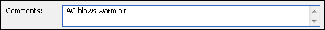 The Comments with a comment entered.