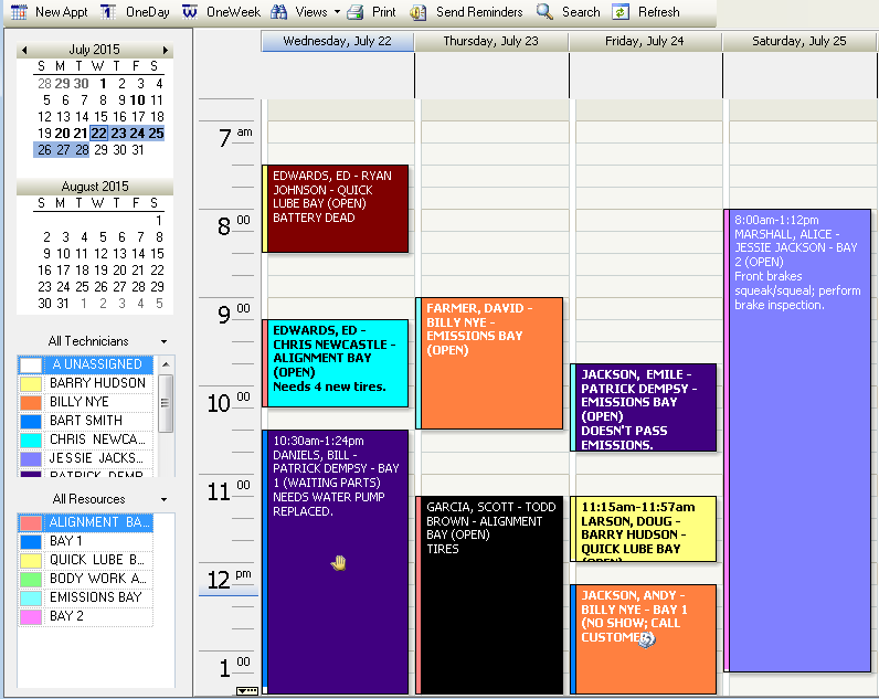 The Normal View for one week.