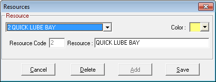 The Resources window with a resource selected.