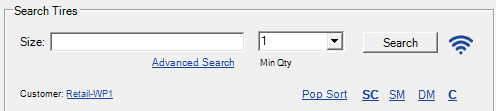 The Search Tires section.