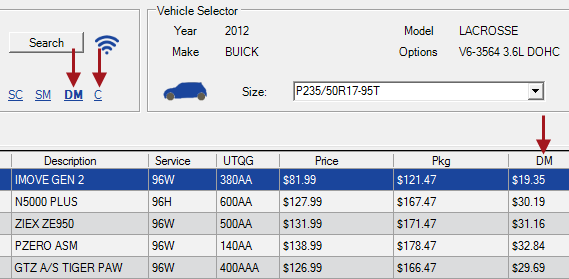 The DM column with the coding off.