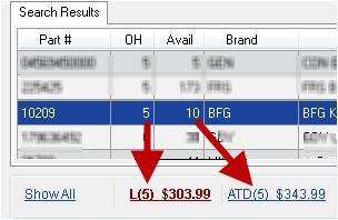 5 in the OH column and the local link and 10 in the Avail column and the supplier link.