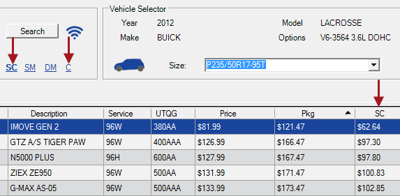 The SC column with the coding off.