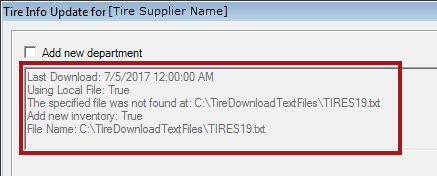 Download settings and results in the top of the window.