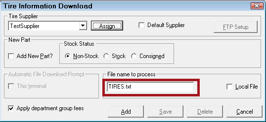 the file name in the field.