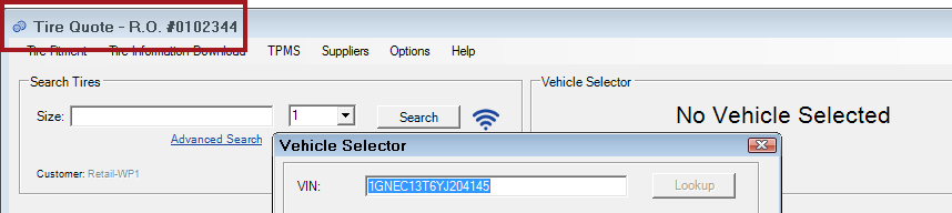 The ticket number in the title bar.