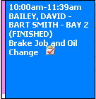 The updated appointment on the schedule viewer.