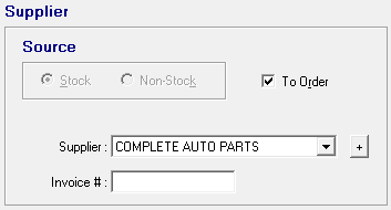 Part marked to order in the Supplier section.