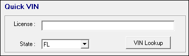 The Quick VIN section.