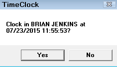 The clock in prompt.