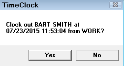 The clock out prompt.