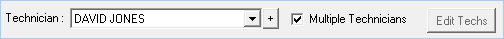 The Multiple Technicians box checked next to the technician's name.