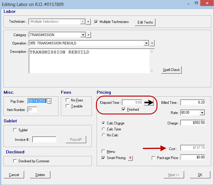 The elapsed time of the master labor.