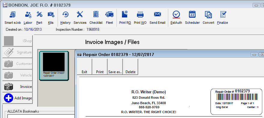 The PDF viewer showing a PDF opened from the reference tab.