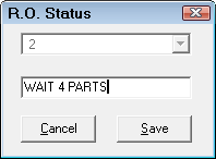 A status typed in for the next numbered line.