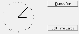 The Time Clock window without the Punch In and Punch Out buttons.