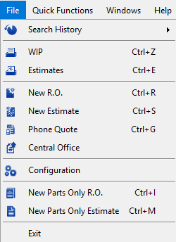 The File dropdown menu expanded.