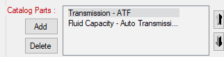 The catalog parts and smart fluid for ATF in the appropriate sections.