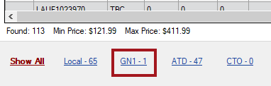 Reordered supplier links below the search results.