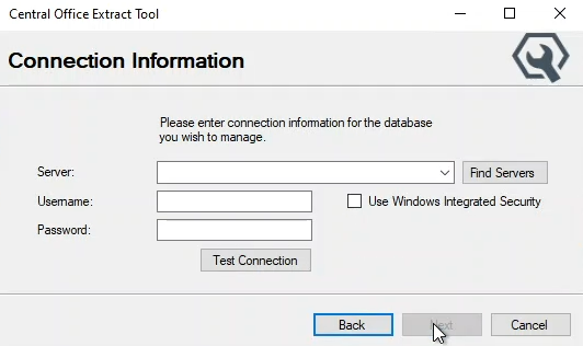 The connection information window.