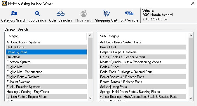 Category search results.