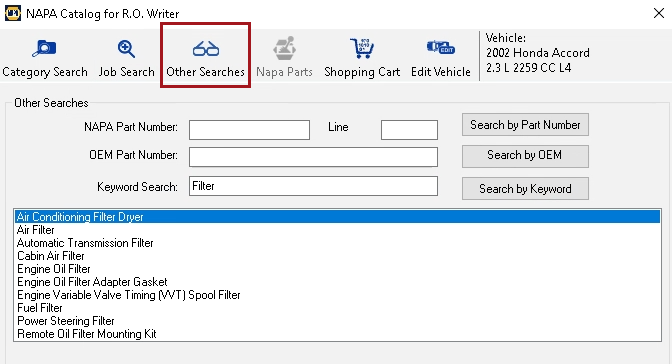 Search results for a keyword search.