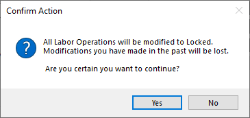 The lock verification prompt for labor.