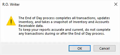 The EOD warning message.