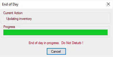 The End of Day updating inventory.