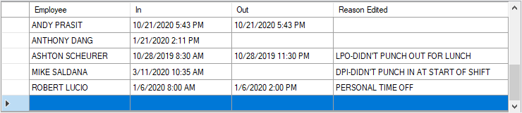 The last line of the Edit Time Card window with the gray arrow in the gray box.
