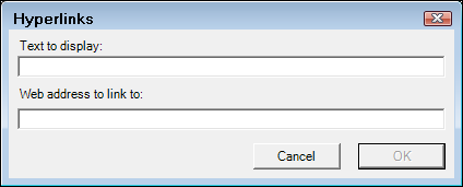 The Hyperlinks window.