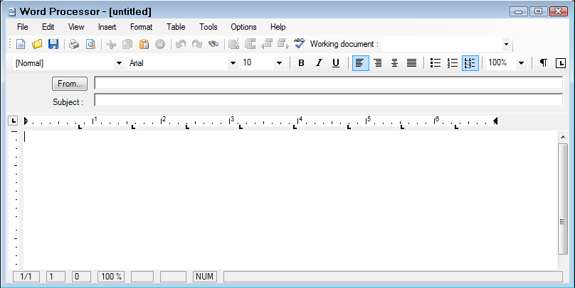 The Advanced Word Processor Window.