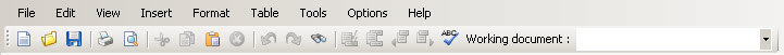 The menu bar at the top of the Advanced Word Processor Window.