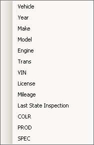 The third set of data field menu options.