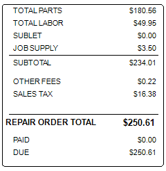 The total prices printed.