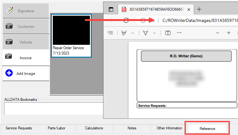 The PDF opened from the Reference tab.