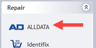 ALLDATA in the Quick Launch.